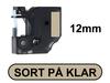 Dymo D1 45010 12mm X 7m Sort på Klar label (kompatibel)