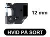 Dymo D1 45021 12mm x 7m Hvid på Sort label (kompatibel)