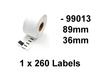 Dymo 99013 Transparent Adresseetiketter 89mm*36mm 260 labels kompatibel