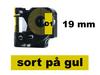 Dymo D1 45808 19mm x 7m Sort på Gul label (kompatibel)